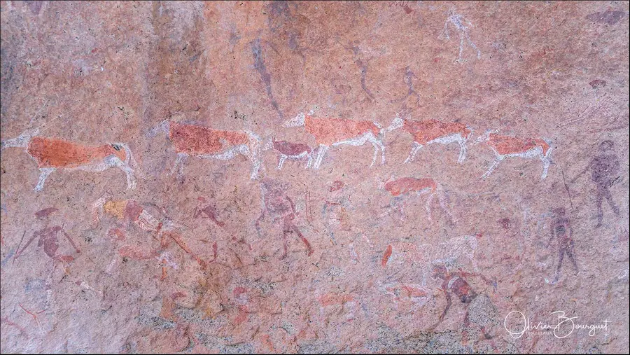 Peintures rupestres sur une paroi, Namibie