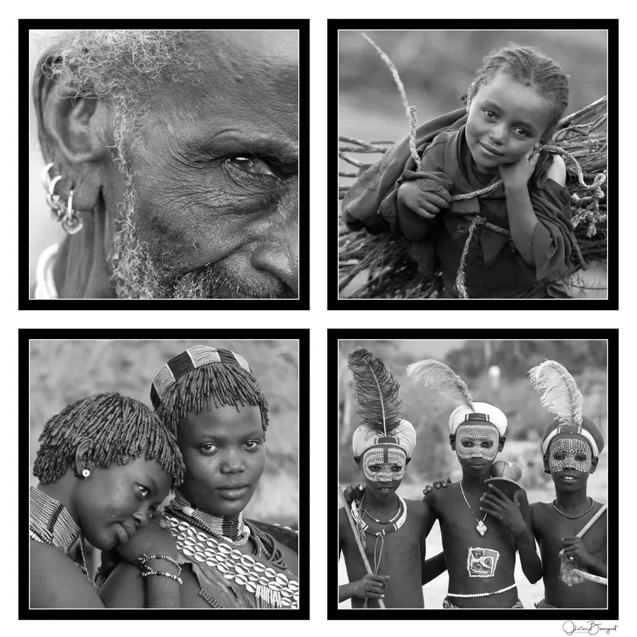 Exemples de diptyques, triptyques… : carré de 4 images carrées N/B, photo 2 d’Olivier Bourguet